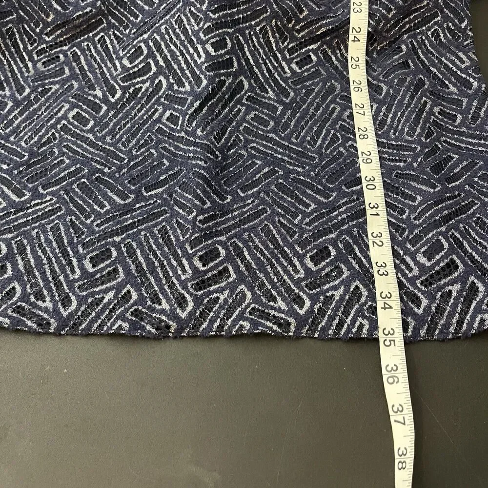 Lilly Pulitzer Navy Blue Long Sleeve Sheer-Sleeve Dress